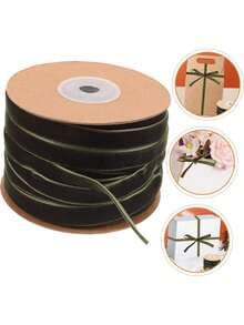 Baluue 1 Rollo de terciopelo para coronas multifunción listones navideños listones para moños decorar decoración de envolver conveniente de Green - 1 - Ver 10