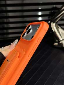 1 件新款时尚多功能皮革卡夹钱包保护套，带可折叠支架，适用于 Apple 13/14/15/16/17 Pro Max - 橘色 - 查看 9