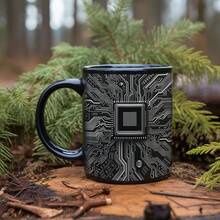 1 Peça Caneca de Cerâmica com Placa de Circuito Impressa, Presente de Aniversário para Estudante de Engenharia, Xícara de Café - Multicolorido - Visão 10