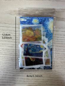 50张/包和纸贴纸，风景、植物、花卉、星空、油画图案，适用于DIY剪贴簿、手账、日记本等剪贴簿用品文具 - 均碼 - 查看 8