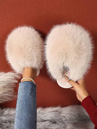 Luxurious Soft & Warm Women's Cute Slippers, Comfortable Non- Winter House Slippers, Fluffy Indoor & Outdoor Home Shoes, Essential Cold Weather Footwear