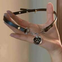 1pc Y2k Sweet Cool Spice Wind Cat Claw Love Pendant Artificial Collar Collar Chain Female Choker Necklace Personality Choker - 黑色 - 查看 6