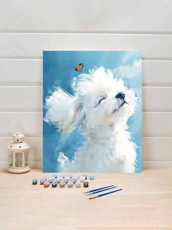 Cute Puppy DIY Digital Painting: Illuminate Creative Life, Depict A Colorful World. DIY Digital Painting, Start Your Art Journey. It Is The Perfect Blend Of Creativity And Fun, An Excellent Choice For Interaction, Couples Sharing, And Personal Relaxation.