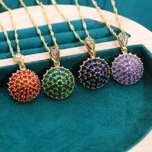 Dây chuyền mặt đá Cubic Zirconia mạ vàng 18K kiểu dáng cổ điển - Trang sức cưới và dự tiệc sang trọng, quà tặng Giáng sinh và Ngày Valentine cho nữ, phụ kiện tinh tế, chế tác bậc thầy. - phong cách 1 - Xem 12