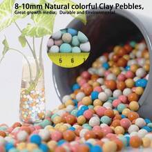 Natural Organic Colorful Leca Balls 2LBS Plants, 8mm - 10mm Ceramsite Clay Pebbles Indoor Potting Garden Soil Orchid, Succulents, Hydroponics, Decoration, Drainage 2LBS, Colorful, 1 - 2LBS + Nhiều màu + 1 - Xem 8