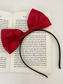 1件装女士简约优雅纯色双层蝴蝶结发带，发箍，发圈，发饰，头饰 - 彩色 - 查看 10