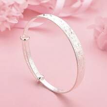 1pc Charm 925 Silver Plated Exquisite Shiny Bangle Fashion Men And Women Jewelry Gift Jewelry Wedding Party Accessories