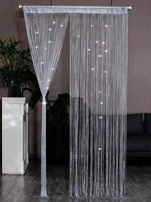 1 Peça de Cortina Decorativa de Fio de Prata Cintilante; Ornamento de Natal Pendurado, Decoração de Parede Adequada para Quartos, Salas de Estar, Divisórias, Casamentos e Festas, Janelas, Varandas, Espaços Internos, Lustres de Carrilhão de Vento, Cortinas Decorativas e Acessórios de Suspensão, Acessórios Decorativos de Cozinha.