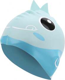 Gorro De NatacióN Para NiñOs, Gorro Impermeable De Silicona Con Dibujos Animados, Gorros De Buceo Para ConservacióN De Orejas, TamañO Ajustable - 1 - Ver 1