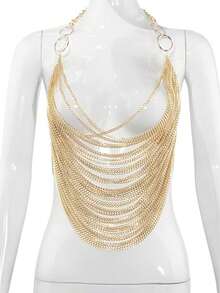 1 pieza Cadena de Body unisex con borlas estilo punk y sexy, adecuada para fiestas, Navidad, festivales de música y desfiles