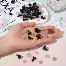 20pcs Black Plastic Safety Nose Craft, With Gasket, Suitable For DIY Doll Toys, Puppet Animal Making - Black - View 7