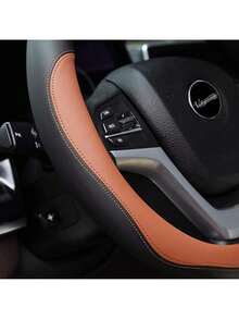 YOKNETIG Funda para Volante,Cubierta Volante Coche,Microfibra,Transpirable, Antideslizante,para decoración de Coche y protección de Volante,Niversal de 38cm (Beige) - Marrón - Ver 2