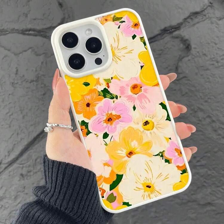 Funda para iPhone 16 15 14 13 12 Pro Max con diseño de flores, material acrílico esmerilado y magnético, Funda para Teléfono Móvil,Accesorio del Dispositivo,Funda de Teléfono Acrílica,Funda Magnética para Teléfono,Diseño en Relieve,Funda de Teléfono Artística,Material Acrílico,Individuos Conscientes - Multicolor - Añade 1