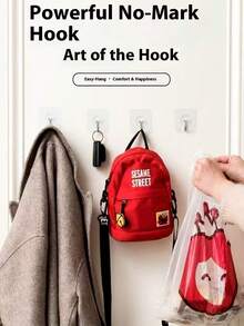 5 pièces/20 pièces/30 pièces/50 pièces Crochet transparent imperméable et anti-humidité pour cuisine, salle de bain, dortoir, porte de toilette, mur arrière auto-adhésif sans perçage, crochets utilitaires