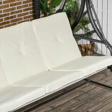 Outsunny 3 Seater Patio Swing Chair Convertible Cushioned Porch Swing Bed Outdoor Swing With Canopy Cream White - Beige - View 8