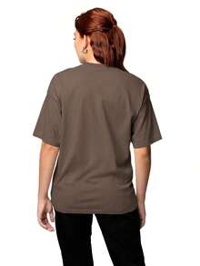 Fashion T-Shirt Streetwear Shirt Plain Premium Summer Winter Oversized T-Shirt Stylish Cotton - Rỉ Nâu - Xem 5