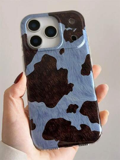 Funda de teléfono de lujo de alta gama con patrón de vaca marrón vintage de otoño e invierno, compatible con iPhone 17ProMax 17 16 15 14 13 11 12 Pro Max 16 15 14 Plus, con diseño artístico brillante y suave, regalo para chicas