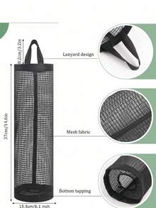 Random Style Plastic Hanging Trash Bag Holder, Wall-Mounted Foldable Mesh Storage Bag For Kitchen Garbage Collection, Extendable Wall Hanging Bag, Ideal For Kitchen Organization And Home Storage