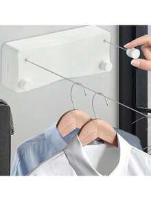 GARUISKY 5.2M Tendedero retráctil de Pared para Interiores y Exteriores, Tendedero retractil Pared Compacto, Tendedero retractil Pared para Hogar, Fácil de Instalar(Blanco) - 1 - Ver 4