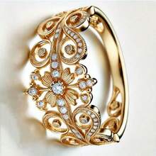 14k 镀金女士结婚戒指套装，镶嵌闪亮合成方晶锆石订婚戒指和结婚戒指，象征美丽与优雅，是完美的周年纪念/生日/情人节礼物