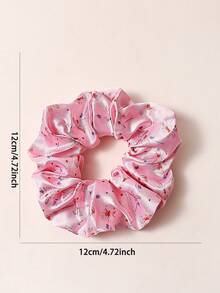 2pcs Soft Satin High Elasticity Ponytail Holders, Colorful Printed Elegant Hair Accessories For Women ,Hair Ties ,Scrunchies ,Scrunchy Hair Ties - Multicolor - View 7