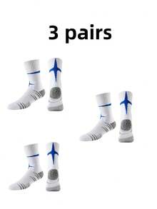 3/1 Pair, Men's Mid Tube Socks, Men's Sports Socks, Men's Badminton Socks, Sports Training Socks, Women's Sports Socks, Practical Professional Basketball Socks, Football Socks, Badminton Socks, Towel Bottoms, Sports Running And Long-Distance Running Socks, Suitable For Youth/Students/Sports Outfits - Multicolor - View 9