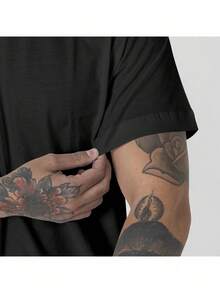 Men's Set Statue Of Liberty T-Shirt + Drawstring Shorts Streetwear Casual Premium Cotton New - màu đen - Xem 3