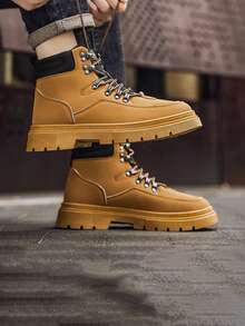 Men's High-Top Casual Boots, New Autumn/Spring Suede Boots, Black Fur Leather Ankle Boots, Men Shoes