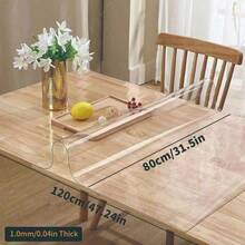 1pc Luxury Transparent Table Cover - 1.0mm Thick 100% PVC, Scratch-Resistant And Heat-Resistant Protective Cover, Suitable For Dining Table, Coffee Table, Computer Desk - Perfect For Home, Office And Hotel Use - Elegant Square Design - White - View 19