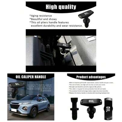 Car Oil Dipstick Handle, Engine Oil Handle, Alloy Anti - Rust Transmission Dipstick Modification, - Shaped Non - Slip Easy - Grip Engine Caliper Pull 1999 - 2011 Mustang GT V8 GT500