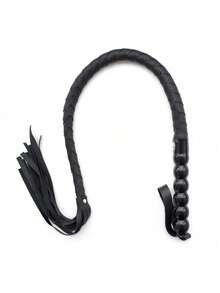 95厘米软PU皮革手柄专业马鞭、马鞭、蛇鞭、训练鞭、手工编织可重复使用马鞭，适用于训练、练习和户外游戏，易于使用和操作的马术配件、道具