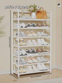 1 chiếc kệ giày 3-7 tầng, dung tích lớn, chắc chắn, đơn giản, chống bụi, dùng cho nhà ở/ký túc xá, tủ đựng giày nhiều tầng, giá để giày trong tủ quần áo, giá treo giày, giá để giày treo trên cửa. - Nhiều màu - Xem 9