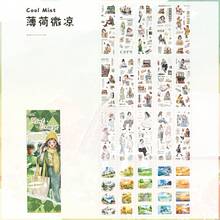 20张轻便故事剪贴贴纸，双层白色墨水图案清晰丰富，4种款式可选，DIY手账贴纸，返校季剪贴簿用品，趣味贴纸，Kindle剪贴簿用品 - 彩色 - 查看 15