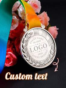 1枚定制金属吊牌，麦穗图案，锌合金材质，儿童比赛奖牌，马拉松运动荣誉纪念徽章，可用作儿童鼓励礼物，“我很棒”奖牌，带挂绳