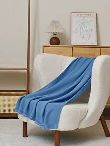 1 pieza Manta de punto verde sólido para bebé, diseño minimalista clásico, súper suave, cálida, ligera, manta decorativa estacional, adecuada para siesta, camping, viaje y decoración del hogar/oficina - Sin electricidad, sin plumas, hipoalergénica, fácil de cuidar, rosa, gris, azul, morado, decoración de otoño, decoración de habitación, vuelta al colegio, útiles escolares