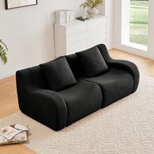 mikibama 2-Seater Modular Sofa, Can Be Combined With A Middle Module And A Footstool Module - màu đen - Xem 3