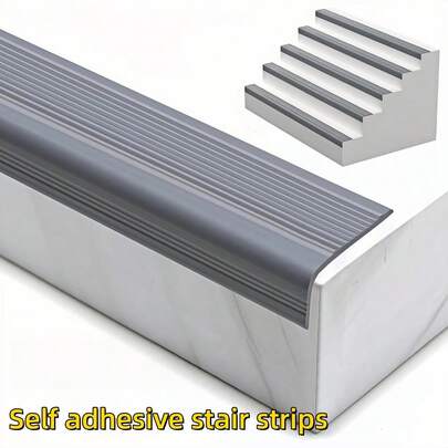 1 rouleau de protecteur d'angle d'escalier auto-adhésif, décoration de bord d'escalier en vinyle, design en forme de L, facile à installer, convient pour les marches d'escalier intérieures et extérieures (1m/39,37 pouces)