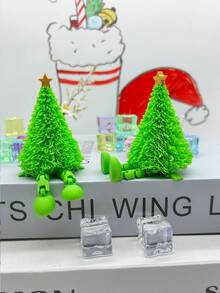 3D Printed Christmas Decorations, Plastic Christmas Tree Ornaments, Christmas Snowman & Reindeer, Christmas Tree With Stars, Desktop Christmas Tree, Movable Joint Christmas Tree, Snowman Shaped Christmas Reindeer, Suitable For Bookshelf, Home, Office Desk, Cafe, Holidays, Parties, Christmas Gifts, Home Decor, Best Gift For Friends - Multicolor - View 9