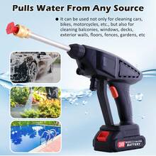 Cordless Pressure Washer, Portable Power Washer For Patio & Car, 6 In 1 Battery-Operated System With 5M Hose, Jet Wash Tool With Dual Batteries, High-Pressure Cordless Jet Cleaner - Black - View 8