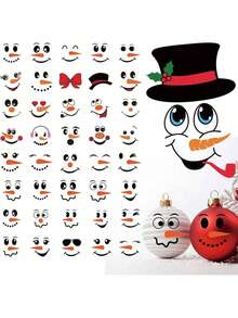 15/6 pièces Ensemble d'autocollants décoratifs avec expressions de bonhomme de neige pour Noël, décalcomanies statiques pour fenêtres, autocollants de fenêtre de Noël mignons et amusants avec expressions de bonhomme de neige, autocollants de décoration de maison pour Noël, convient pour la décoration de la maison, la décoration de fenêtre de Noël, les décalcomanies de vitrine, les autocollants de fenêtre DIY pour les décorations de Noël, la décoration de la pièce, la décoration murale, les autocollants muraux, les décorations de Noël pour la maison
