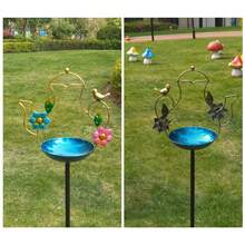 1 Stück kreative Teekanne Eisenkunst Vogelbad, Outdoor Vogelbad, 116,5 cm hoher Vogelhaus mit Metall Gartendekoration