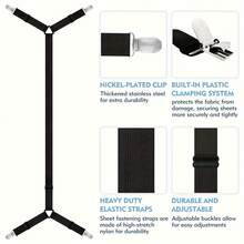 2pcs Adjustable Elastic Bed Sheet Straps, Heavy Duty Bed Sheet Clip Holder Fasteners For Mattress And Bedding, Home Use