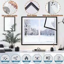 1 قطعة من مادة EVA سهلة الالتصاق، غشاء عازل للنوافذ شفاف سميك - منع التسرب، لاصق ذاتي، بدون حاجة للثقب - يحافظ على البرودة، مثالي لراحة المنزل في الشتاء