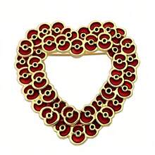 Abzeichen zum Gedenktag in Großbritannien, rote Emaille Mohnblumen Kranz Brosche, Schul- und Bürozubehör, Hemden, Jacken, Schmuck, Halloween Kleidung, Anstecker, lustige und süße Geschenke für Lehrer, Halloween Accessoires, Lehrertags Kostümzubehör, Taschenanhänger