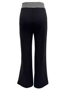 Quần ống loe đen thu đông nữ - Cạp chun họa tiết răng sói có nút kim loại, quần công sở phong cách retro - màu đen - Xem 2