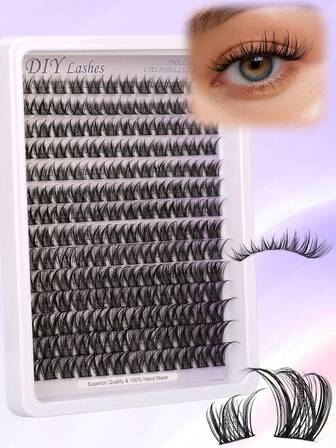 Himirell 140 piezas de racimos de pestañas naturales tipo C, mezcla de 8-16mm, para hacer pestañas postizas individuales. Pestañas naturales suaves y difuminadas, fáciles de usar y reutilizables, para maquillaje diario.