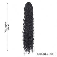 Extensiones de cola de caballo rizada con clip, peluca de cola de caballo sintética con cordón, onda de agua larga de 24/30 pulgadas, pieza de pelo falsa de cola de caballo afro para mujeres