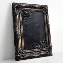 One Piece, A Gorgeous Black And Gold Framed Printed Wall Art, In Victorian Gothic Style, Adorned With Carved Roses. This Vintage Decorative Wall Hanging Is An Elegant Accent For Your Living Room, Bedroom, Or Entryway. - 彩色 - 查看 1