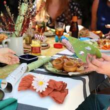 10 Pack Terracotta Cheesecloth Napkins Fall Thanksgiving Cloth Napkins Set Of 10 Terracotta Dinner Table Napkins Bulk 21x21 Inches For Wedding Bridal Baby... - Terracotta - View 7