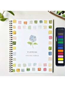 Watercolor Workbook, Lex Watercolor Workbook, Beginner-Friendly Birds Watercolor Workbooks, 12 Colors Watercolor Paint Set With Paint Brush,Mother's Day,Mom's Gift,Back To School,School Supplies